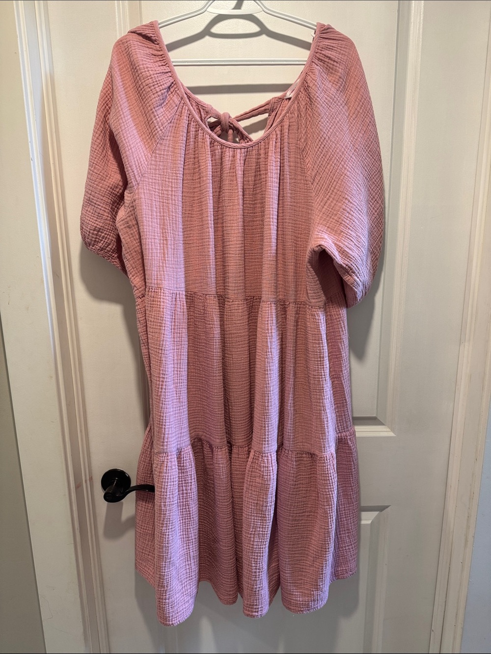 Joe Fresh X Jillian Harris Dusty Pink Tiered Midi Dress with Back Tie